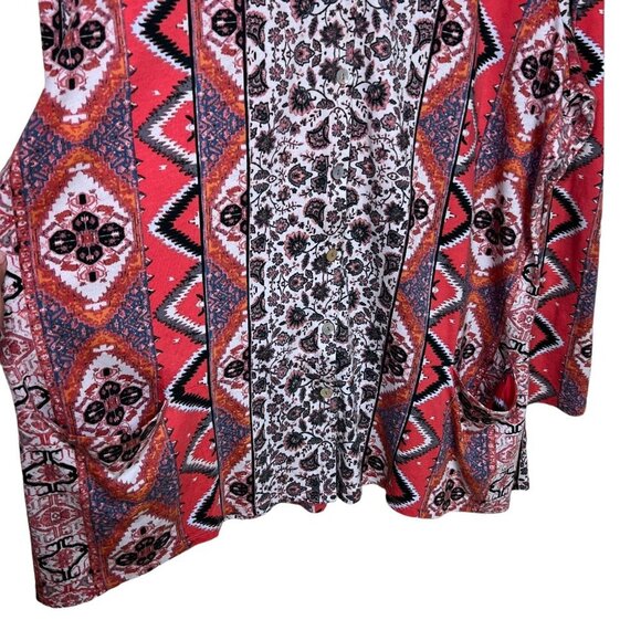 LOGO By Lori Goldstein woman size XL Cotton Modal Button Front Tunic Top - Picture 2 of 8